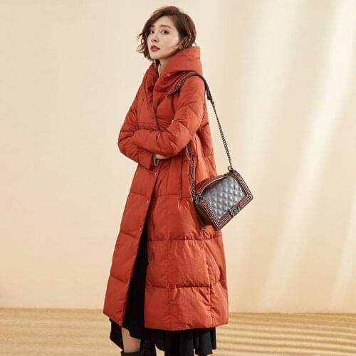 90% White Goose Down Womens Winter Down Jackets Long Warm Women Parkas Korean Simple Coat Female Mujer Chaqueta Zjt1465