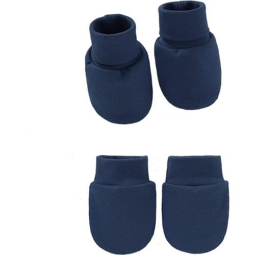 2021 New Baby Soft Cotton Face Protection Gloves Foot Cover Set Anti Scratch Mitten Socks