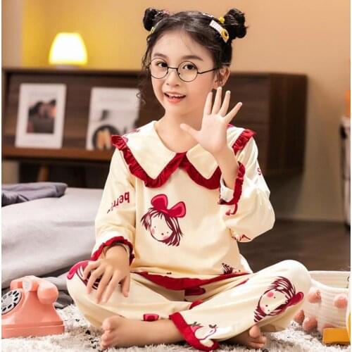 Kids Pajamas Long Sleeve Cartoon Children Homewear For Girls Boys Pyjamas Kids Baby Girl Clothes Suits Boy Sleepwear Nightwear