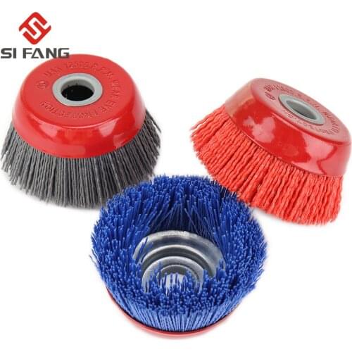 100mm Cup Nylon Abrasive Brush Wheel Pile Polymer-abrasive For Angle Grinder Tool