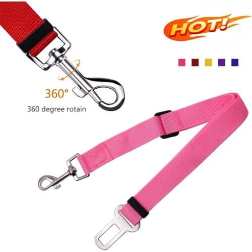 Pet Car Adjustable Seat Belt Dog Cat Universal 360 Rotation Without Knotting Harness Leash Protector For All Cars Pet Supplies