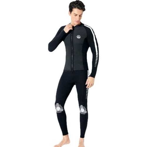 SBOLAY 2MM SCR Neoprene Wetsuit Jacket Men Womens Scuba Diving Wet Suit Top Front Zipper Swimming Snorkeling Warm Long Pants