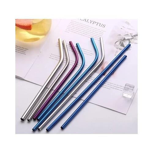 Stainless Steel Straws Metal Drinking Straws Bent Straight Reusable Straw In Bar Party 200Pcs