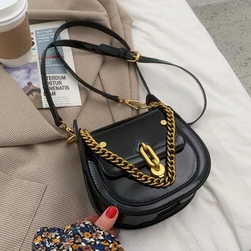 2021 Crossbody Bags for Women Patent Leather Shoulder Bag Female Sac A Main Women Messenger Bag Chains Shoulder Bags Ladies New