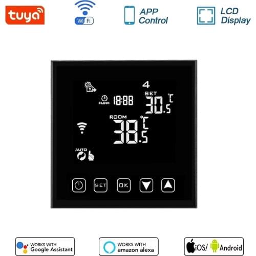Tuya WiFi Thermostat Remote Temperature Controller for Electric floor Heating/Water/ Gas Boiler Works with Google Home, Alexa