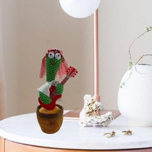 T5EC Funny Cactus Plush Toy Wriggle Dancing Shake with Song Electronic Mimicking Talking Toys Birthday Gift for Kids