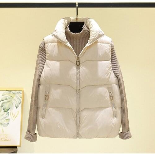 Beardon Autumn Winter Women Warm Cotton Padded Vests Sleeveless Womens Stand-Up Collar Vest Parkas Jacket