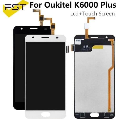 5.5''Black/White For Oukitel K6000 Plus LCD Display+ Touch Screen Digitizer Assembly Spare Parts+Tools