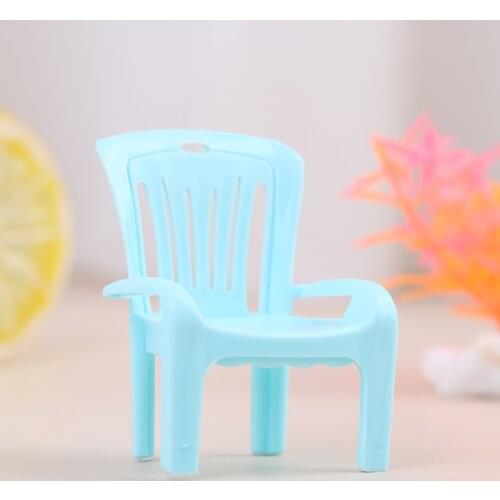 1 Pc Cute Mini Chair Dollhouse Miniature Plastic Chair Armchair Beach Chair House Decor