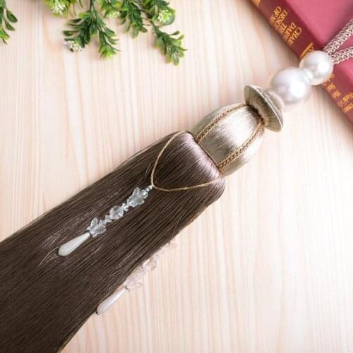 2pcs/lot Curtain Accessories Pearl Hanging Ear Tassel Hanging Ball Curtain Hook Bandage Ball Decoration Door Wall Hanger Cortina