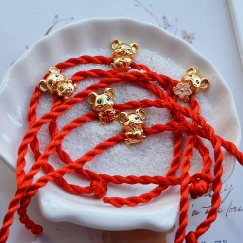 KOFSAC 2020 Hot Sale Cute Shakin Little Mouse Bracelets For Women New Year Jewelry Trendy Red Rope Bangle Girl Boy Birthday Gift