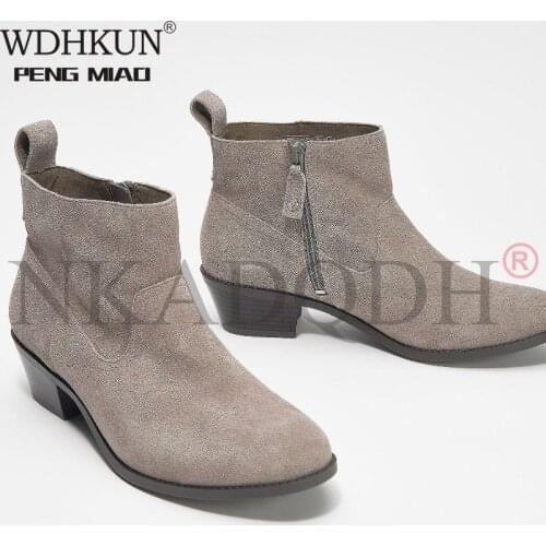 2020 PU Leather Ankle Boots for Women Autumn Winter Cross Strips Vintage Women Punk Boots Shoes Ladies Flat Women Boots Woman