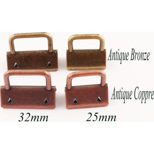 25 sets Antique Copper/Bronze Key Fob Hardware with Key Rings,Key Fobs Hardware Key Chain,Webbing,Key Chains Key Fob-32mm/25mm