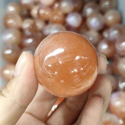 3.5-4cm Selenite Sphere Full Moon Goddess Psychic White Gypsum Crystal Ball Specimen 1pc