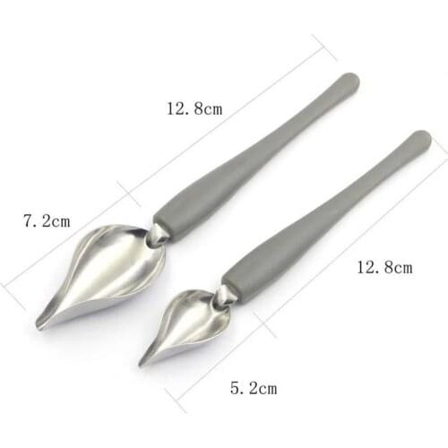 4Pcs/Set Drawing Spoons Professional Anti-rust Stainless Steel Plating Coffee Chefs Art Pencil for Cake Plating Coffee