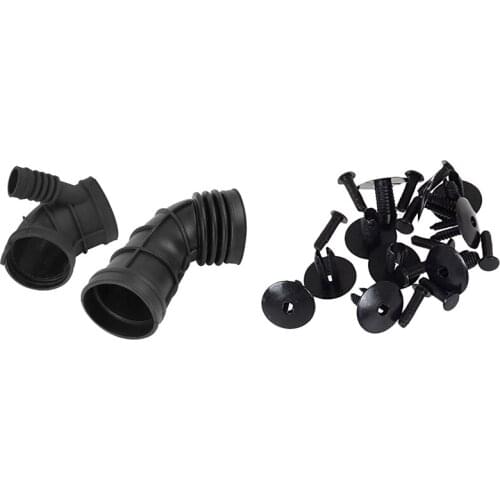50Pcs Fender Lined and Fasteners Rivet Snaps for BMW ford PEUGEOT with 2Pcs Car Air Intake Pipe Hose for-BMW E46 320I