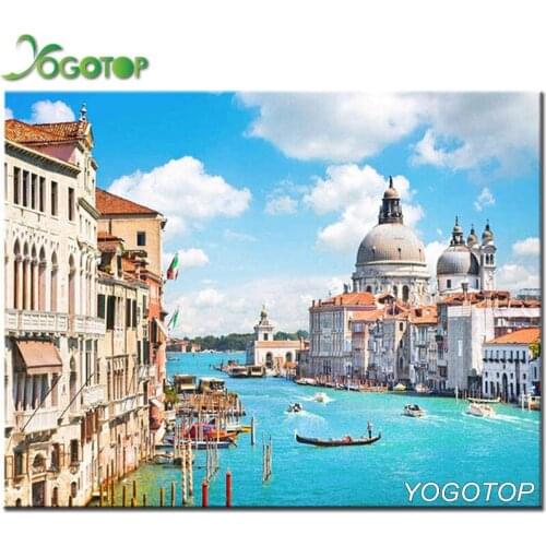 5D DIY Diamond Painting Venice water scenery Diamond Mosaic Cross stitch Full Square round Rhinestone Home Decor Picture YY3411