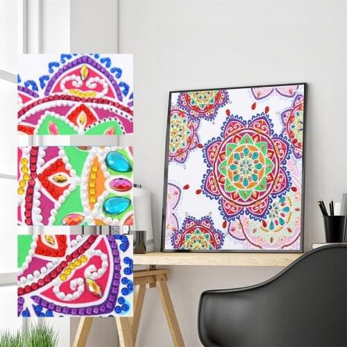 5D DIY Special Shaped Diamond Painting Colorful Mandala Cross Stitch Mosaic Kits Diamond Embroidery Craft Home Wall Art Decor