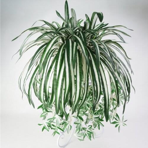 65cm Artificial Flowers Plants Wall Hanging Chlorophytum Potted Green Plants Fake Simulation Flower Living Room Decor