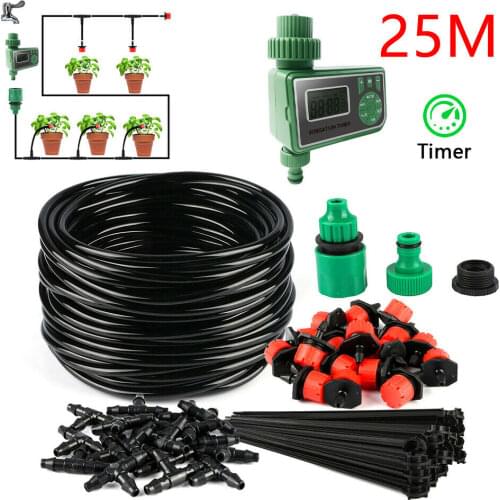 Automatic Drip Irrigation System Irrigation Timer Kit 25M Garden Hose Watering Tools Watering Sprinkler System