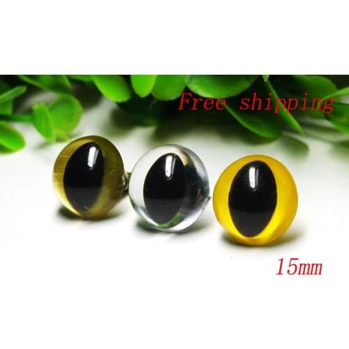 Free ship!!15mm gold-White-yellow color Cat Eyes - 30pairs Craft Safety Eyes/Doll eyes