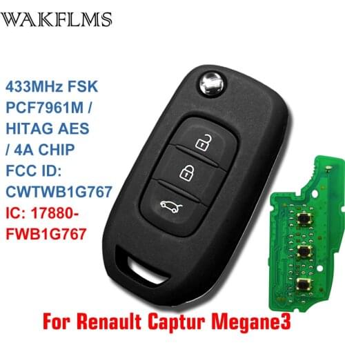 Remote Flip Car Key Fob For Renault Kadjar Captur Symbol Megane 3 Megane3 Megane III For Dacia Duster CWTWB1G767