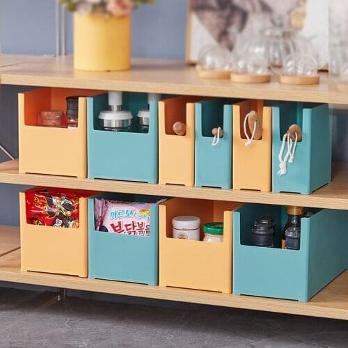 Home Desktop Sundries Plastic Storage Box Kitchen Cabinet Drawer Organizer Snack Cosmetic Case Container Toy Tableware Basket