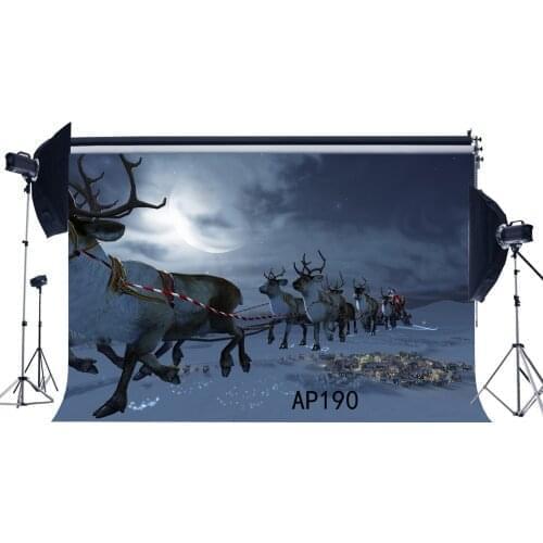 Photography Backdrops Christmas Theme Reindeer Moon Newborn Baby Toddlers Adults Merry Christmas Portraits Background