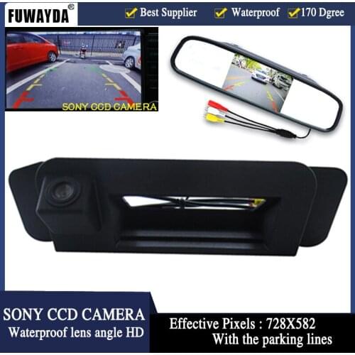 FUWAYDA For Mercedes Benz C180 C200 C280 C300 C350 C63 AMG Car Rear View Reverse Camera CCD RCA NTST Trunk handle with monitor