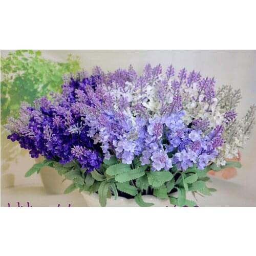 Artificial Silk Lavender Flowers Wedding Christmas Party Table Decoration Bouquet 10 head Simulation Flowers