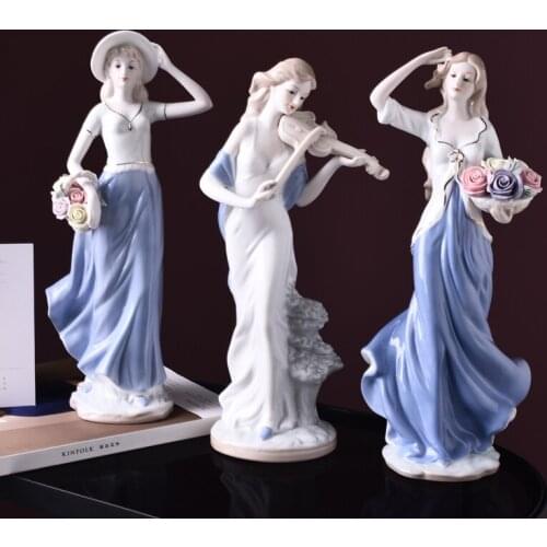 European-style ceramic ornaments ladies and girls handicrafts home living room wine cabinet decor creative wedding gift CL102406