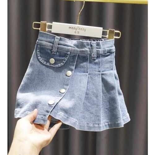 Girl Bottoms 1-5 Y Summer Clothes Baby Girl Kids Fashion Half-length Skirts Little Girls New Denim Skirt Childrens Clothing