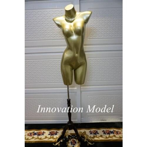 Female Mannequin Torso High Level Golden Upper Body Mannequin On Display
