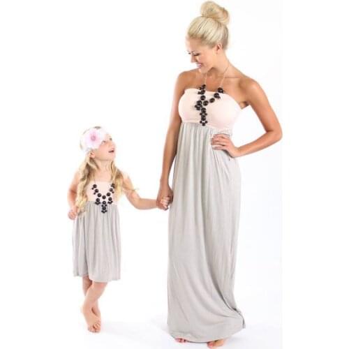 2019 new Mommy and Me Family Matching Mother Daughter Dresses Clothes Mom and Daughter Beach Dress Kids Parent Child Outfits