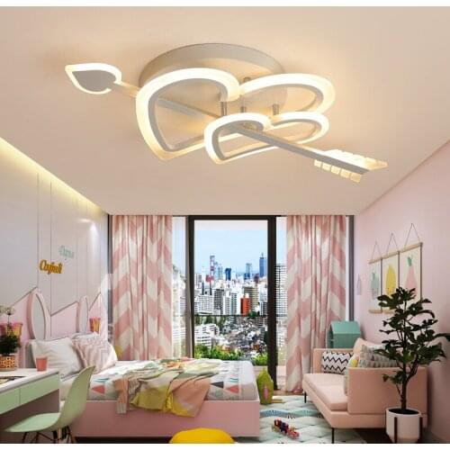 New Art Deco Love Led Ceiling Lights For Bed Childrens room Romantic wedding room home lighting Ironware+Acrylic Ceiling Lamp