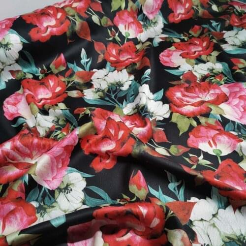 Full Flower Dress Chiffon Glossy DIY Fabric Skirt Fabric Hijab Fabric Craft DIY Material 1 Yard