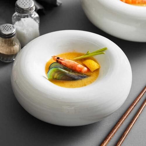 New artistic conception dishes, tableware, special heat preservation dishes, creative ceramic restaurant with Nordic European