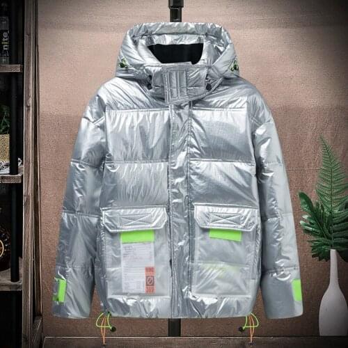 Large Size M-4XL Casual Youth Mens Winter White Duck Down Jacket Parkas Autumn Outwear Tops Thick Warm Shiny Hooded Down Coats