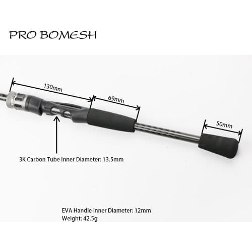 Pro Bomesh 1Set Aluminum Locking Nut +3K Carbon Tube Spinning EVA Handle Kit DIY Fishing Rod Pole Accessory Repair Kit