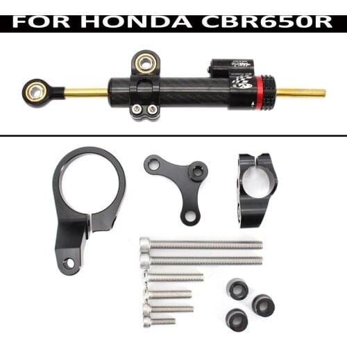 CNC Carbon fiber Motorcycle Adjustable Steering Damper Stabilizer Kit For HONDA CBR650R