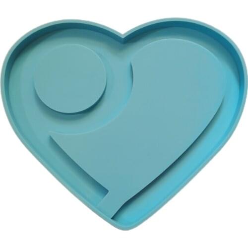 DIY Craft Heart Shaped Tray Epoxy Resin Mold Handmade Fruit Plate Silicone Mould