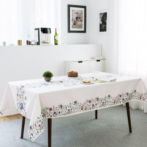 Cotton and linen tablecloth dining table covers thick dressing flower tea table desk cloth home kitchen banquet party decoration