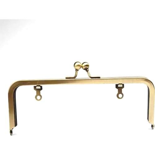 Antique Bronze Kisslock Purse Frame 8 Inch with Double Flopping Loops