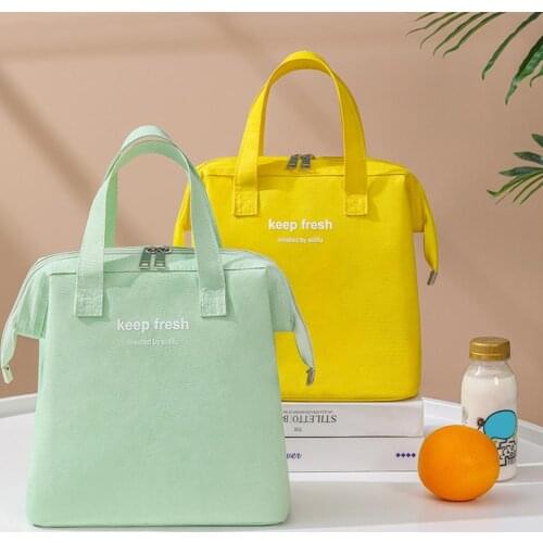 Large Capacity Lunch Bag Heat Insulation Oxford Cloth External Pocket Waterproof Lunch Pouch for Gifts