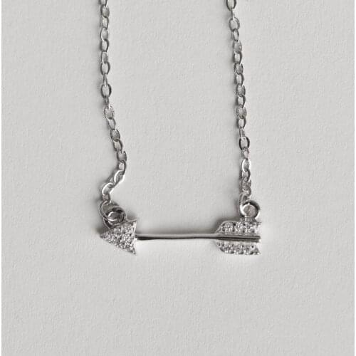 925 Sterling Silver arrow Necklaces & Pendants For Women Fashion Lady Festival Gift Sterling-silver-jewelry