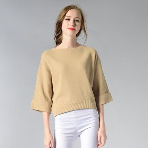 Poncho Pullover Autumn And Winter New Korean One Word Lead Knitting Unlined Upper Garment Easy Pure Cotton Seven Sleeve Womens