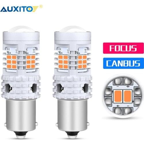 2X Canbus Error Free 1156 LED No Hyper Flash Amber Yellow 3020 LED 7506 P21W BA15S LED Bulbs Car Turn Signal Lights For BMW AUDI