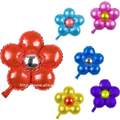 50pcs/lot Flowers 5in1 new decorative aluminum film balloon cartoon celebration activities arranged decorative petals toy