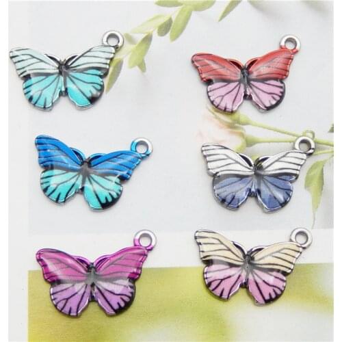 6pcs cute butterfly pendant DIY Women jewelry making Animals Dangle earringsNecklace accessories Bracelet Pendant Lovely Gift