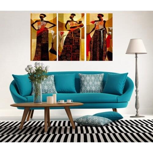 5D Diy Diamond Painting Triptych Africa Tribe Girl Cross Stitch Kit Art Diamond Mosaic Handmade Diamond Embroidery Home gift